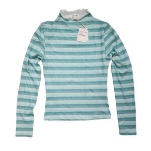 Cali Be Top Size Large Striped Long Sleeve Shirt Y2K